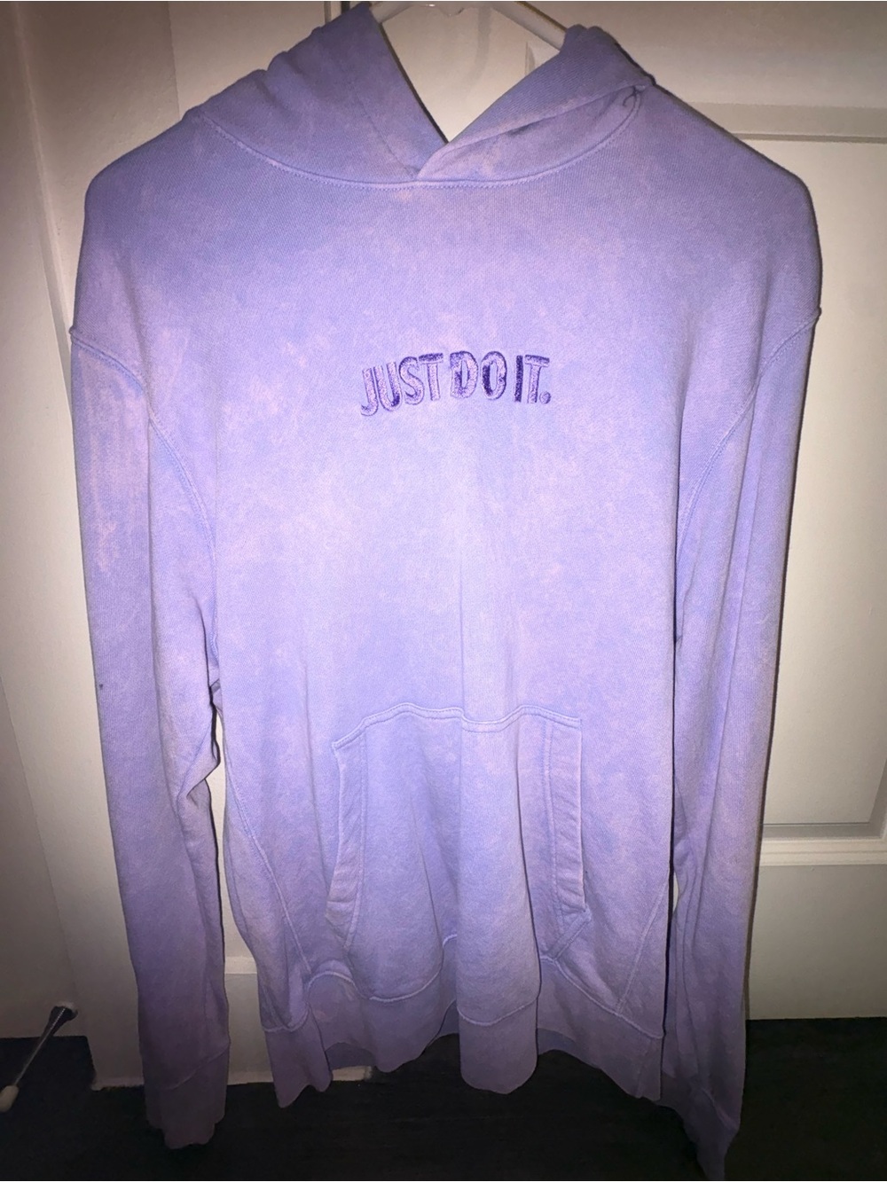Nike Lavender French Terry Hoodie with 'Just Do It.' Embroidery